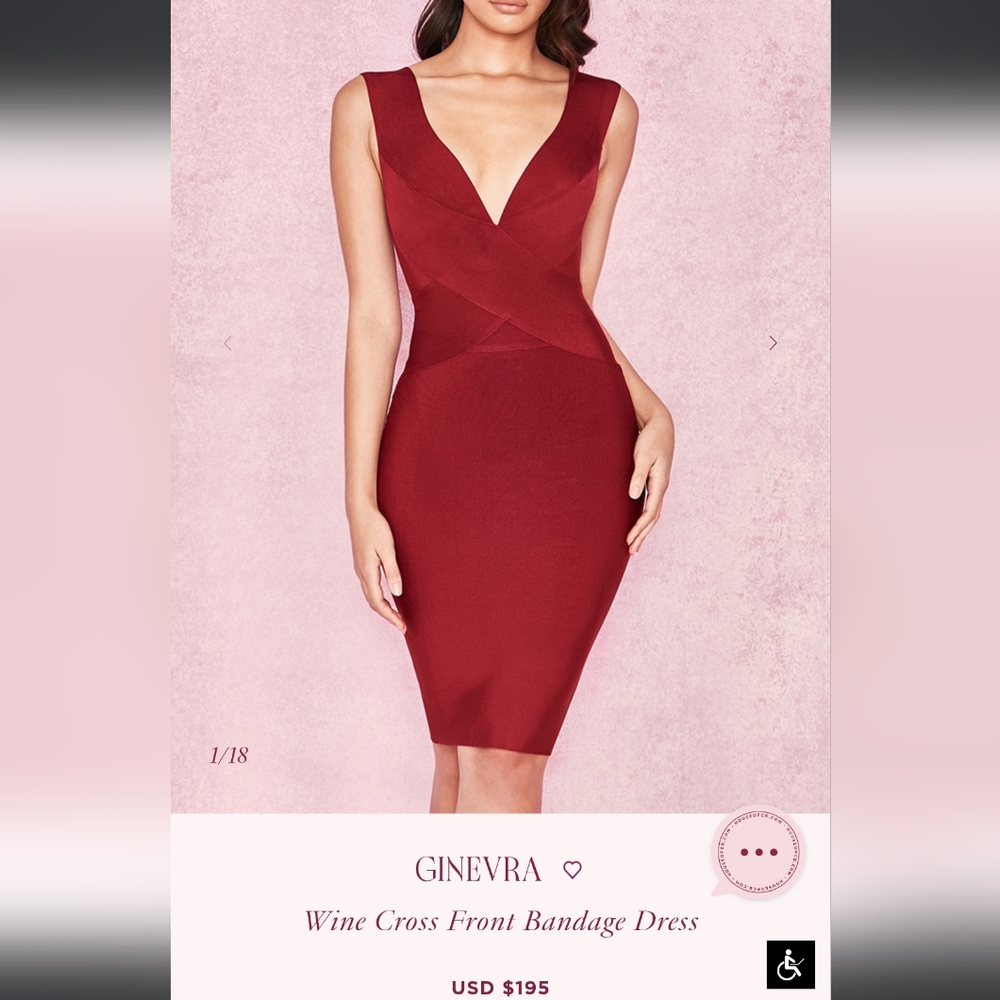 House of CB Ginevra Wine Dress XL